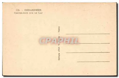 Gérardmer — Contraluz sobre o Lago — Edições V. Reifer, Nancy — Verso