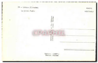 Lisieux (Calvados) — O Jardim Público — Edições Gaby — Verso