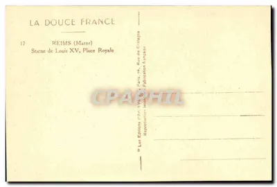 Estatua de Louis XV — Place Royale — Éditions La Douce France — Verso