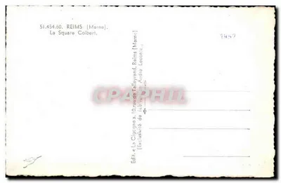 Square Colbert — Reims (Marne) — A Cegonha — Verso