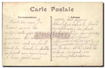 Katedra w Reims — Zniszczone sklepienia przez Niemców, 19 września 1914 — wydawca nieznany, nr 5 — Rewers