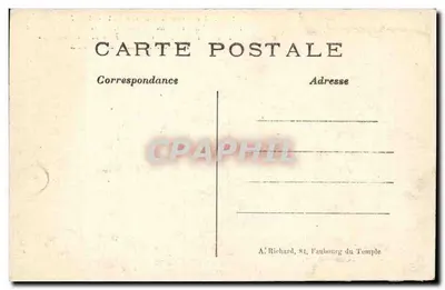 Reims — Detalhes das ruínas após o bombardeio alemão — Estabelecimento Lainé, rua das Três Uvas — A.R. — Verso