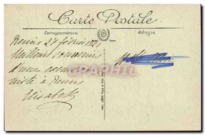 Reims — Katedra spalona przez Niemców 19 września 1914 — M. Lavergne, Wydawca, Paryż — Rewers