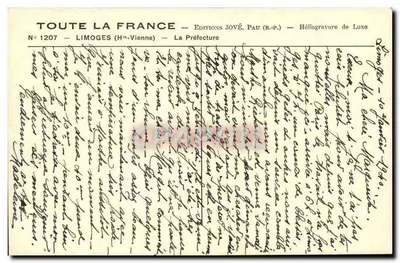 A Prefeitura de Limoges (Haute-Vienne) — Edições Jové, Pau — Verso