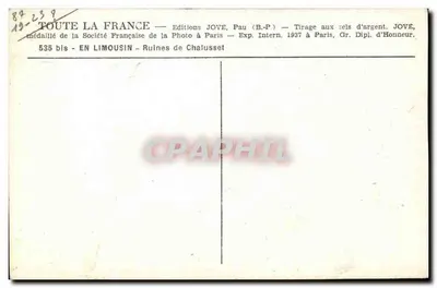 Ruine di Chalussé — In Limousin — Edizioni JOVE, Pau (B.-P.) — Verso