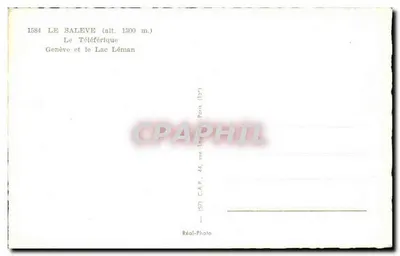 Le Saleve (alt. 1300 m.) — O Teleférico — Genebra e o Lago Léman — C.A.R. Paris — Verso