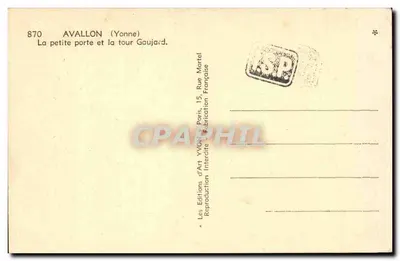 Avallon (Yonne) — Mała brama i wieża Gaugard — Éditions d'Art Yvonne — Rewers