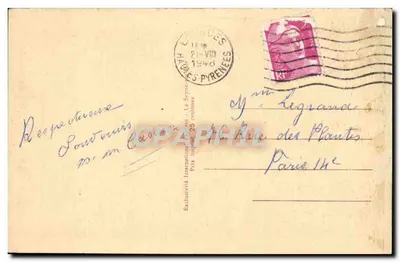 Irmã Bernadette — estátua em Lourdes, julho de 1934 — Foto Lacaze — Verso