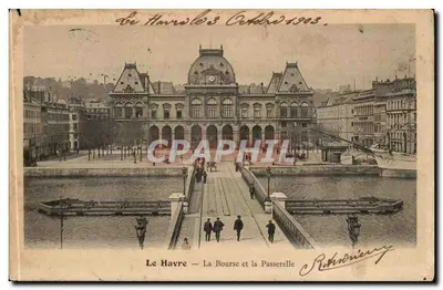 Le Havre — A Bolsa e a Passarela — Fototipia Réthoméry