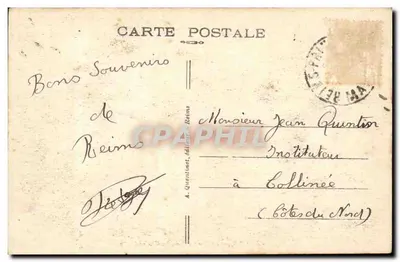 Reims — O Portal da Catedral — A. Quentinot, editor, n° 125 — Verso