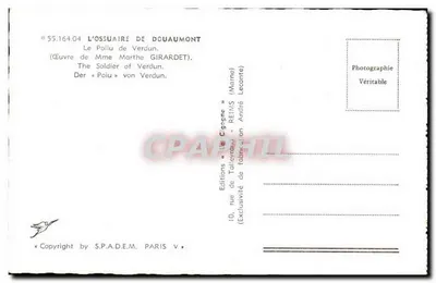 Ossuarium Douaumont — Półczłowiek — Wydawnictwo La Cigogne — Rewers