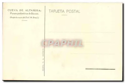 Cueva de Altamira — Pintura préhistorique de bisonte — Blass, S.A. Madrid — Rewers