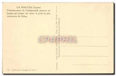 La Malène (Lozère) — Início do percurso de barco — Les Éditions d'Art Yvan, Paris — Verso
