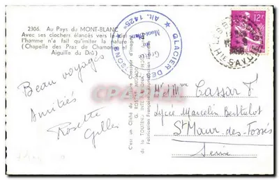 Kaplica Praz de Chamonix — Aiguille du Drû — wydawca G. Rossat, nr 2306 — Rewers