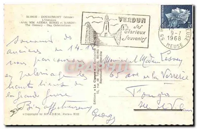 Cmentarz wojskowy w Douaumont — Cigogne — Wydawnictwo Cigogne — Rewers
