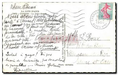 Puerto de Cannes — Hotel Riche Blondel — Ed. Chinez, N° 10815 — Reverso
