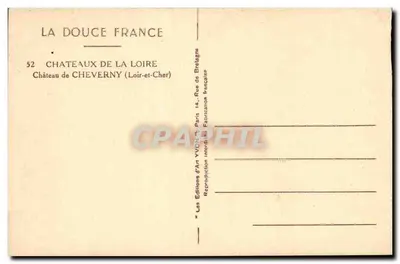 Zamek Cheverny — Loir-et-Cher — Wydawnictwo Sztuki Yvonne — Rewers