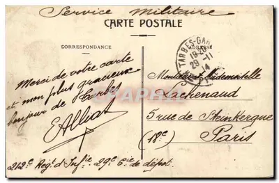Tarbes - Jardim Massey - O Castelo — Edição Ladorgue — Verso