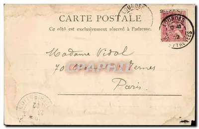 Grande Hôtel d'Angleterre — Cauterets — R.A.J.D. n°1114486A — Verso