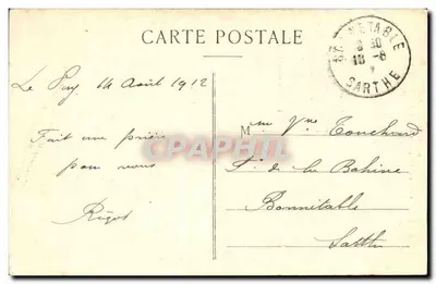 Le Puy — Estátua Colossal de N.D. da França — Coll. A. Machabert, fot.-édit. — Verso