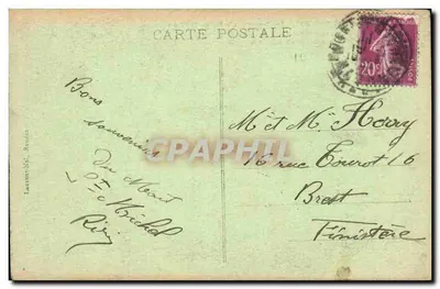 Mont-Saint-Michel — The Walls and the Eastern Bastion — Publisher Laurent, No. 185 — Back