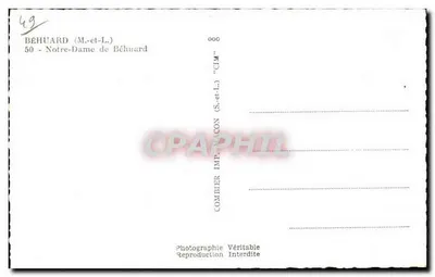 Nossa Senhora de Béhuard — estátua adornada — Comhier Imp. Maccon — Verso