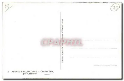 Statua siedzącego mnicha — Abpia d'Haute-Côme — autorstwa Cacciatori — Rewers