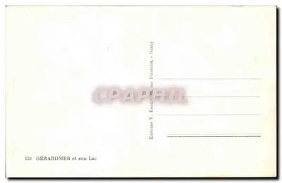 Gérardmer i jego Jezioro — widok z powietrza — Wydawnictwo V. Rosdorff, Nancy — Rewers