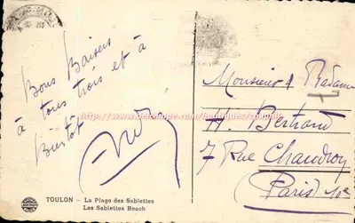 Toulon — Strand van de Sablettes — Internationale Tentoonstelling van Decoratieve en Moderne Industriële Kunsten — 1925 — Achterkant