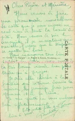 Arredores de GÉRARDMER — Le Saout des Cuves — Carta n°30 — Verso