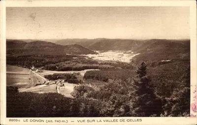 Le Donon (Alt. 740 m.) — Vista sobre a vallé de Celles — Braun & Cie, impr. Darmach