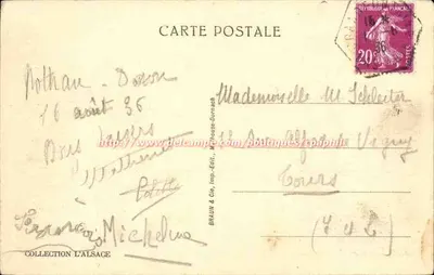 Le Donon (Alt. 740 m.) — Vista sobre a vallé de Celles — Braun & Cie, impr. Darmach — Verso