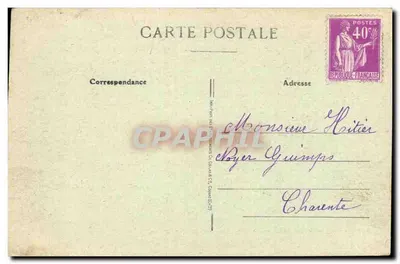 Cognac — Zamek Franciszka I. Dziewczyna z garderobą — Chais Otard Dupuy et Co — Rewers