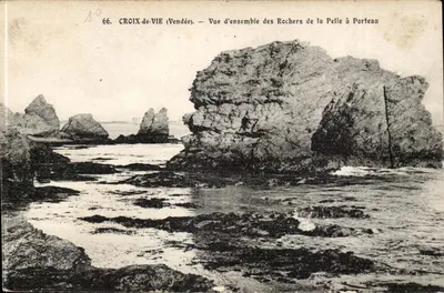 Croix-de-Vie (Vendée) — Vista geral dos Rochos da Pelle à Porteau — Editor: H. Boulain, Croix-de-Vie