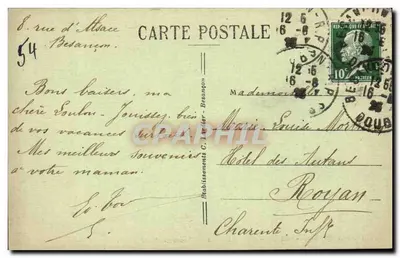 Besançon-les-Bains — Widok z Promenade Micaud — Zadzior i Twierdza — Rewers
