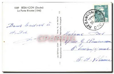 A Porta Rivotte — Besançon (Doubs) — Edições d'Art — Verso