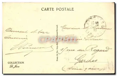 Fonte da Loue — vista do cânion e de um automóvel — editor Braun & Cie, série 2797 — Verso