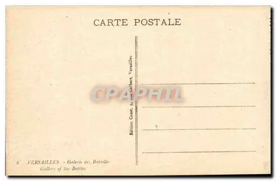 Versailles — Galleria delle Battaglie — Edizione Cossé, 9 rue Colbert, Versailles — Verso
