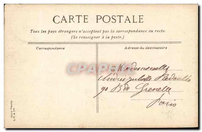 Lyon. O Hotel de Ville — editor L.V.&C°, n°19 — Verso