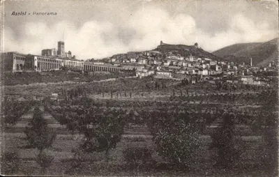Assisi - Panorama — vista panorâmica da cidade e do monte Subasio, editor Luigi Vignati, n° 18761
