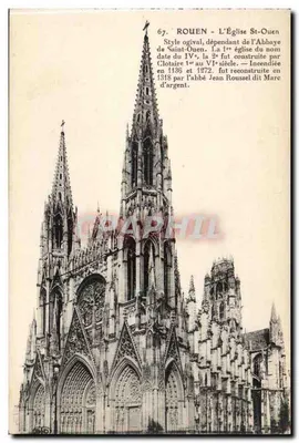 Rouen - A Igreja de São Ouen — Estilo ogival, editor Marcel Raitre, n° 67