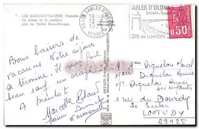 Les Sables-d'Olonne — plaża i wybrzeże z hotelu Beau-Rivage — ARNAUD Frères, Nantes-Carquefou — Rewers