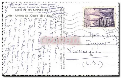 Avenida da Ópera — Paris — Éd. GUY, n° 3016 — Verso