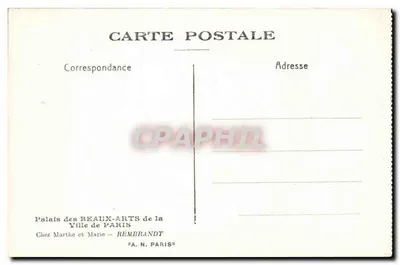 Innenraum-Szene — Tuschezeichnung — Verlag A.N. Paris — Rückseite
