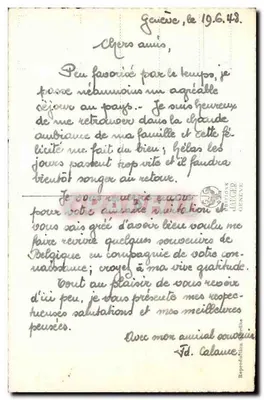 Ginebra. Quai du Mont-Blanc y vista de la ciudad — n°7002 — Reverso