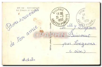 Le Cirque et le Gave - Gavarnie — Édition photo Quinault - Lourdes, n° 223 bis — Verso