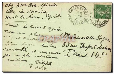 Il Canigou (alt. 2.785 m.) visto dalla strada di Villefranche — Vernet Souvenir, n°581 — Verso