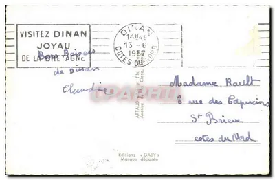 Dinan — Panorama e locais históricos — Editions Gaby — Verso