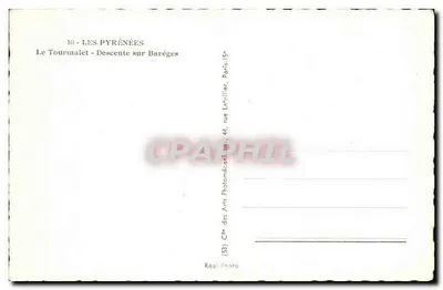 Il Tourmalet — Discesa a Barèges — Cie des Arts Photomécantiques, Parigi — Verso