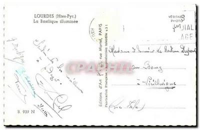 Lourdes (Htes-Pyr.) — Zabytkowa bazylika — Wydawnictwo Sztuki, Paryż — Rewers
